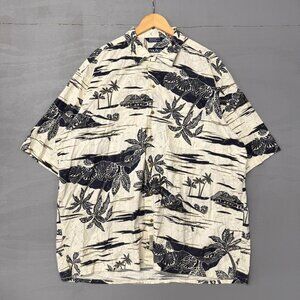 Vintage Nautica Multicolor AOP Hawaiian Short Sleeve Button‎ Up Shirt XXL